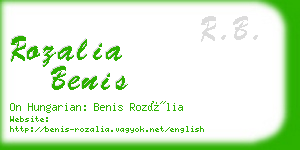 rozalia benis business card